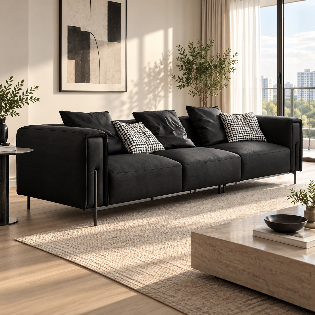 Cazmoro Leather Sofa