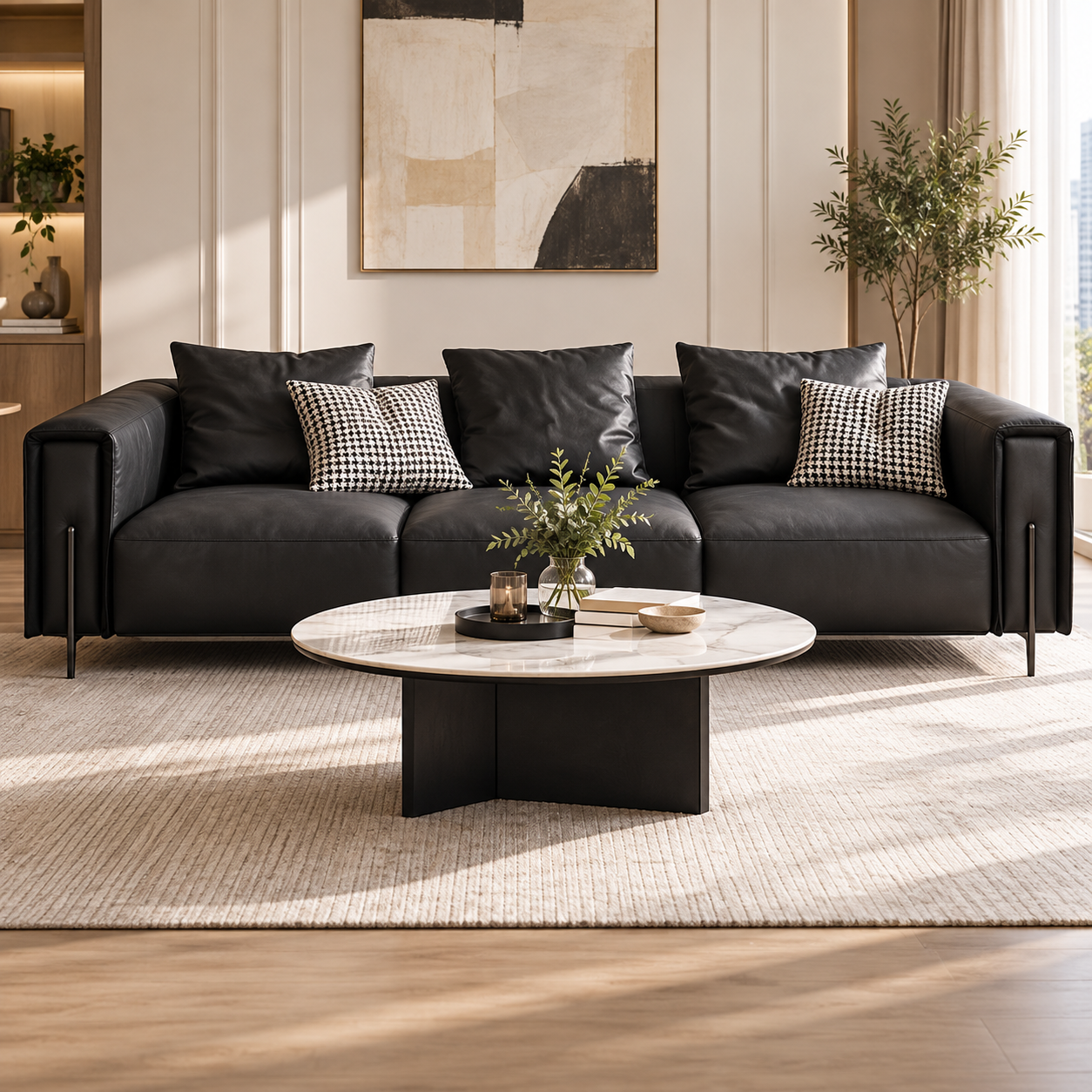 Cazmoro Leather Sofa