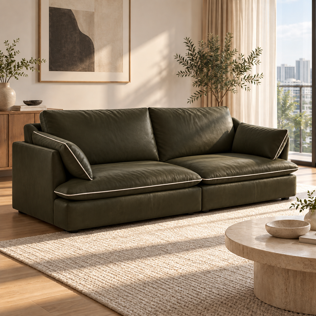 Alcorra Leather Sofa