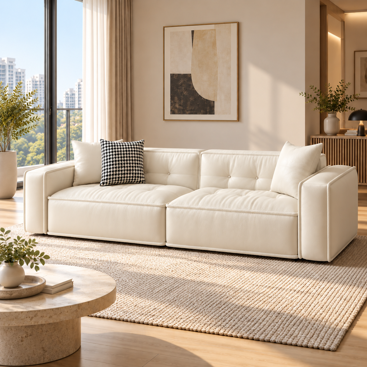 Calvenzo Faux Leather Sofa