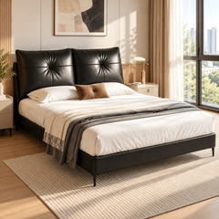 Ormavon Genuine Leather Bed Frame