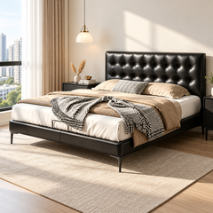 Cirelva Genuine Leather Bed Frame