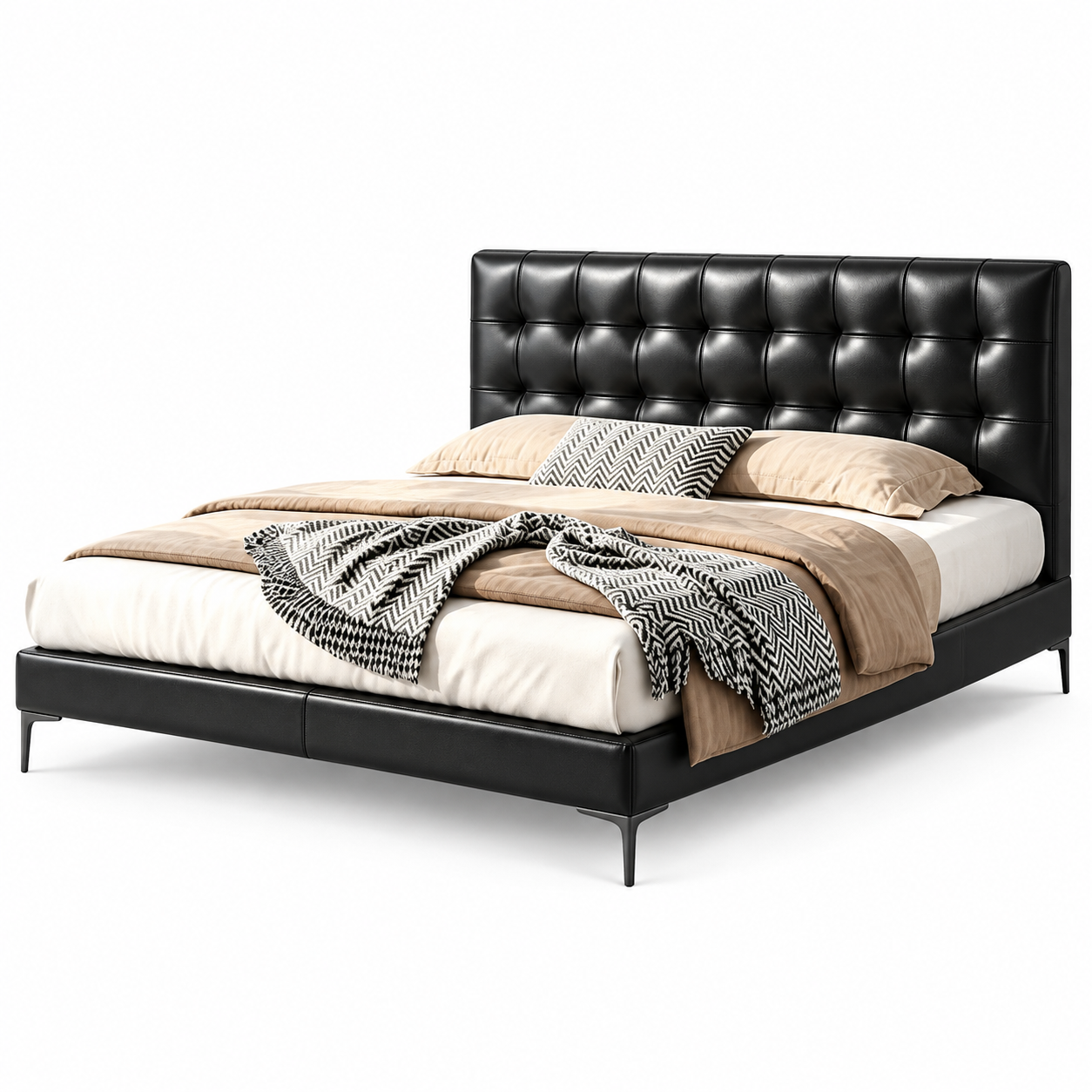 Cirelva Genuine Leather Bed Frame