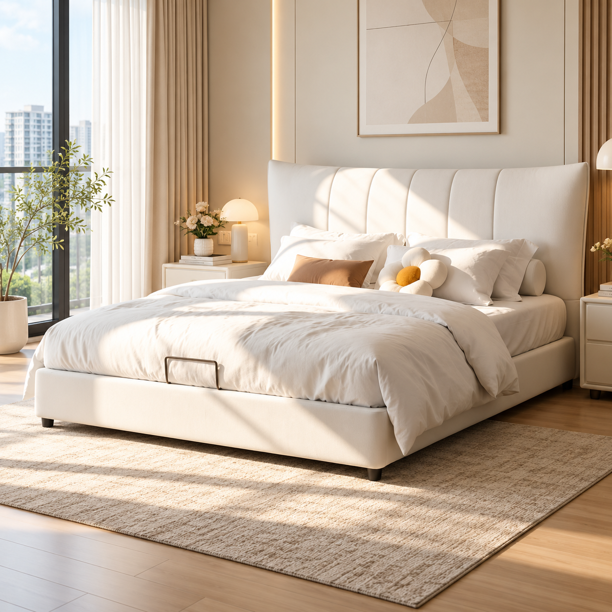 Belrienne Genuine Leather Bed Frame