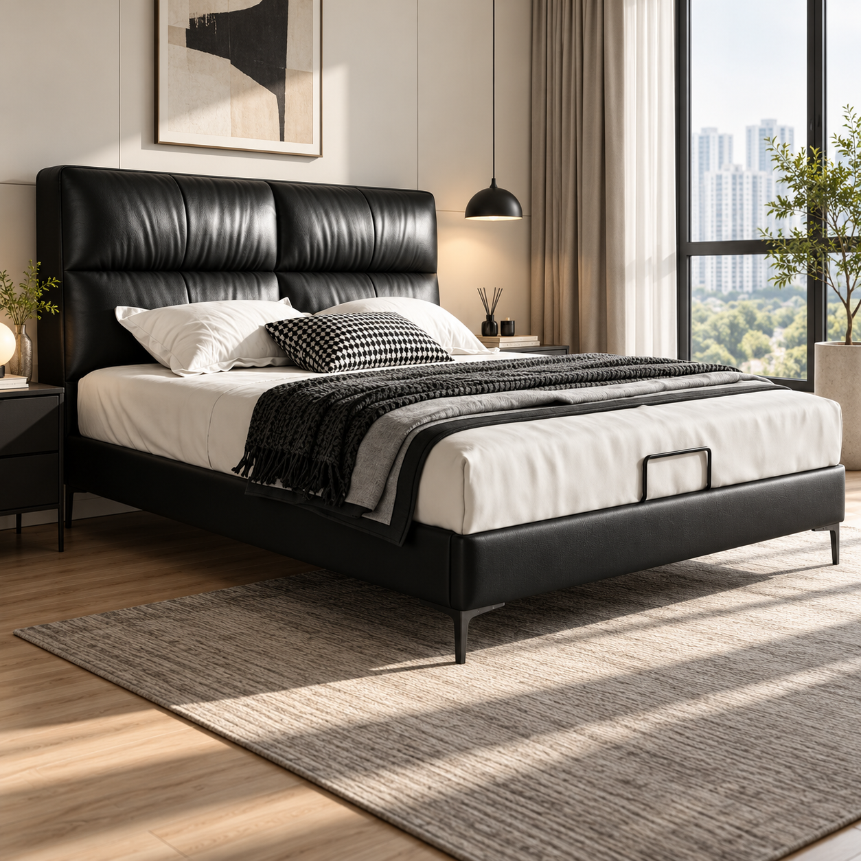 Elvantoir Leather Bed Frame