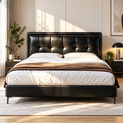 Morcelia Genuine Leather Bed Frame