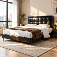 Morcelia Genuine Leather Bed Frame