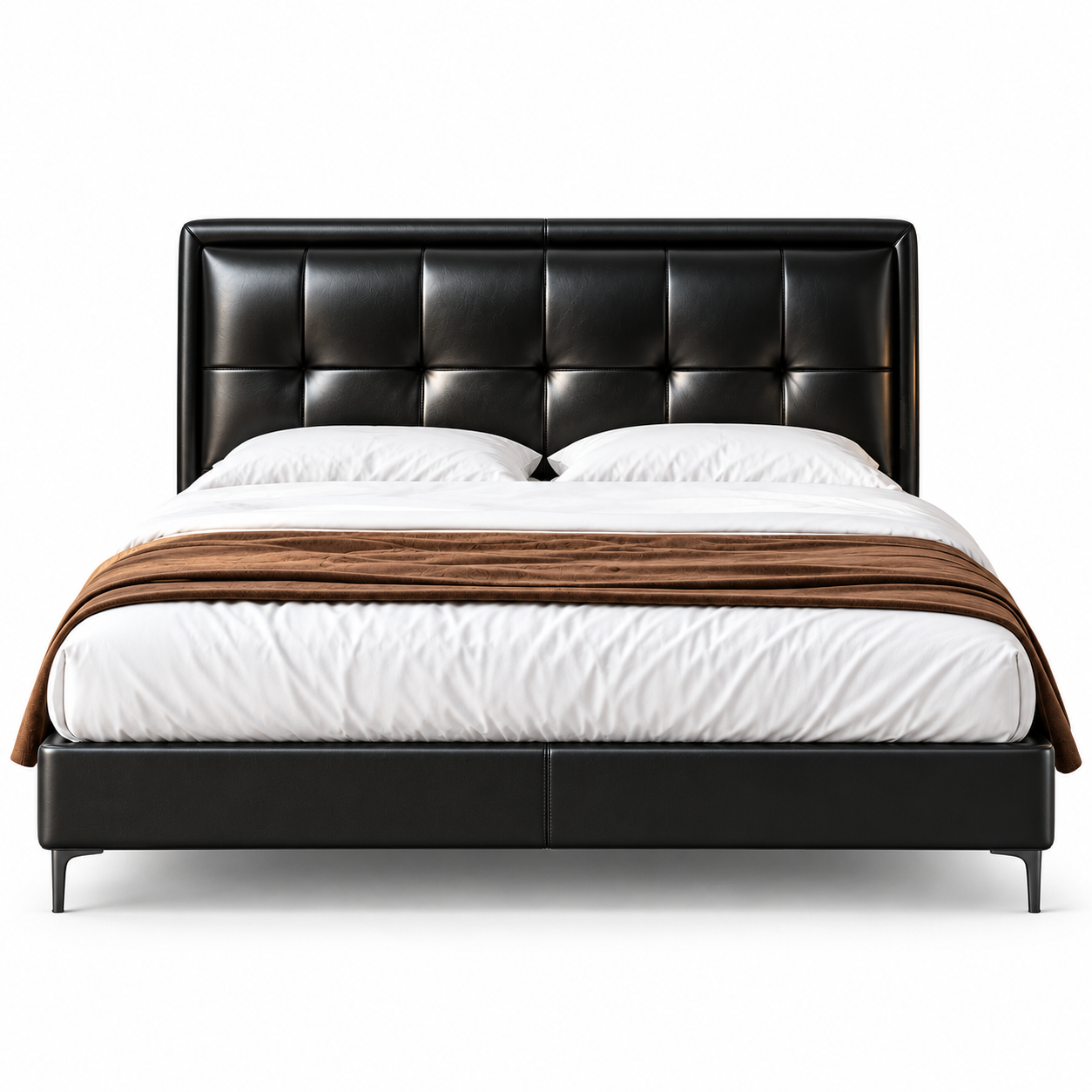Morcelia Genuine Leather Bed Frame