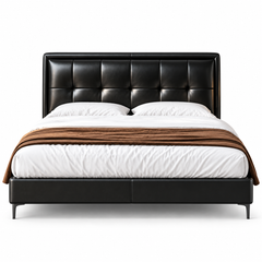 Morcelia Genuine Leather Bed Frame