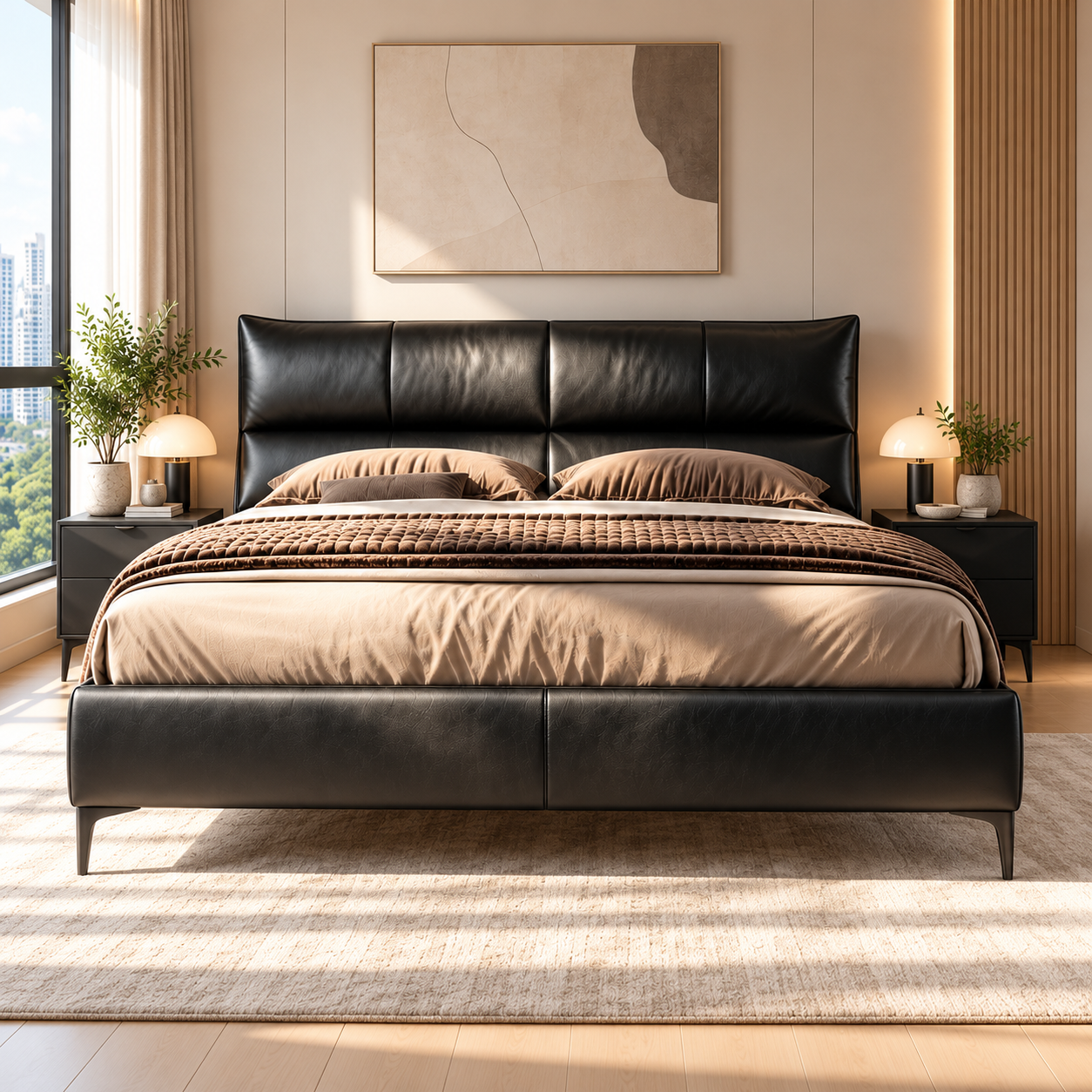 Dovrano Leather Bed Frame