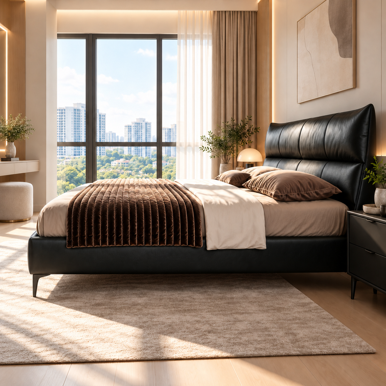 Dovrano Leather Bed Frame