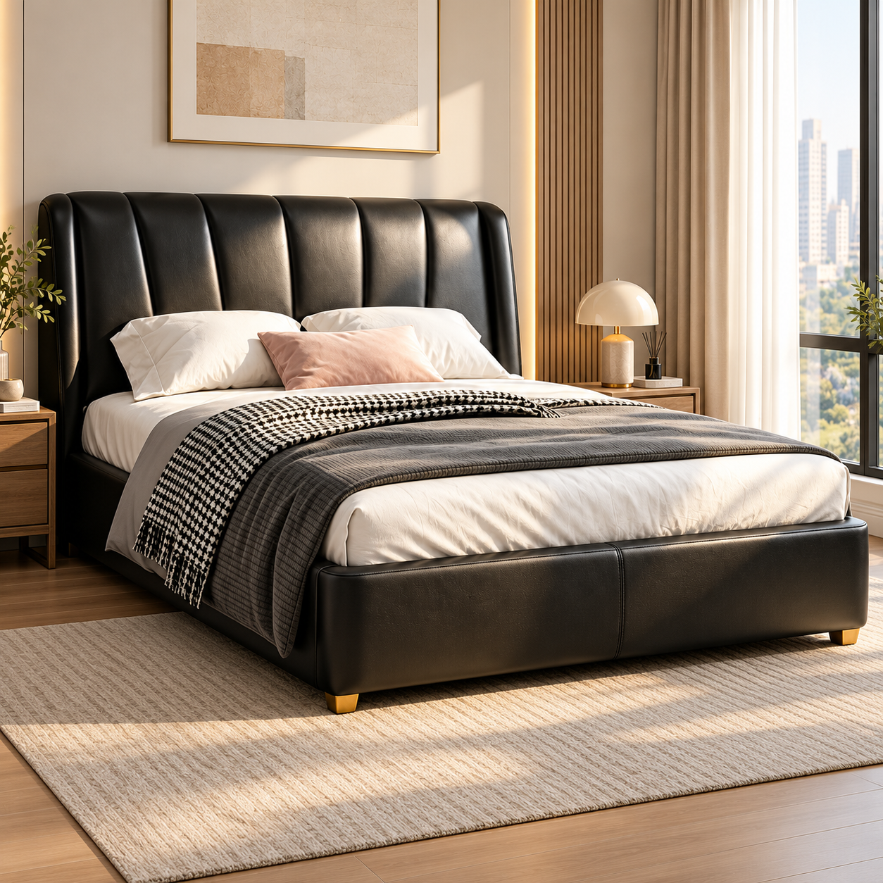 Calvienna Leather Bed Frame