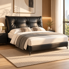 Valtiera Leather Bed Frame