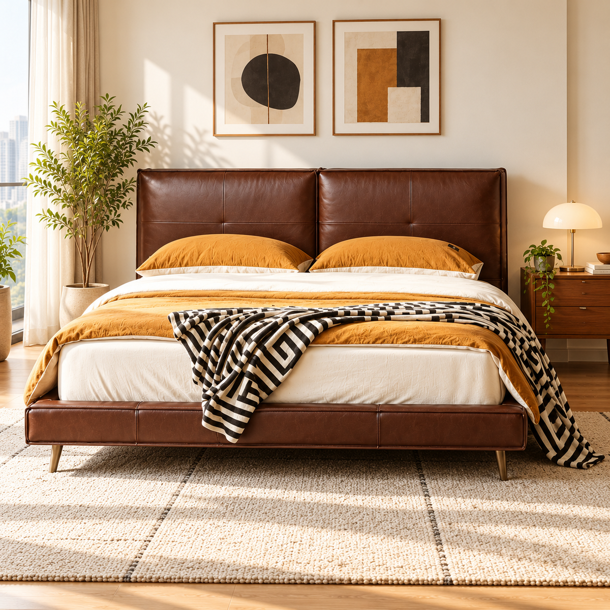 Velmanto Leather Bed Frame