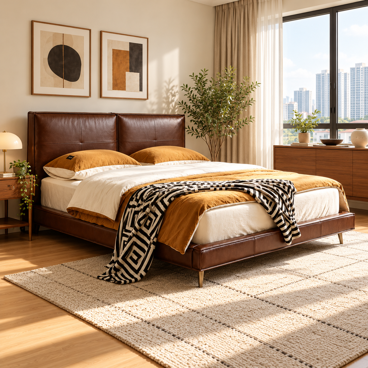Velmanto Leather Bed Frame