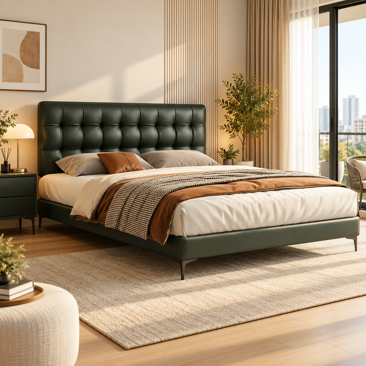 Vantiera Leather Bed Frame