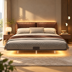Novrisa Leather Floating Bed Frame (With LED)