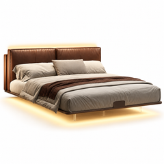 Novrisa Leather Floating Bed Frame (With LED)