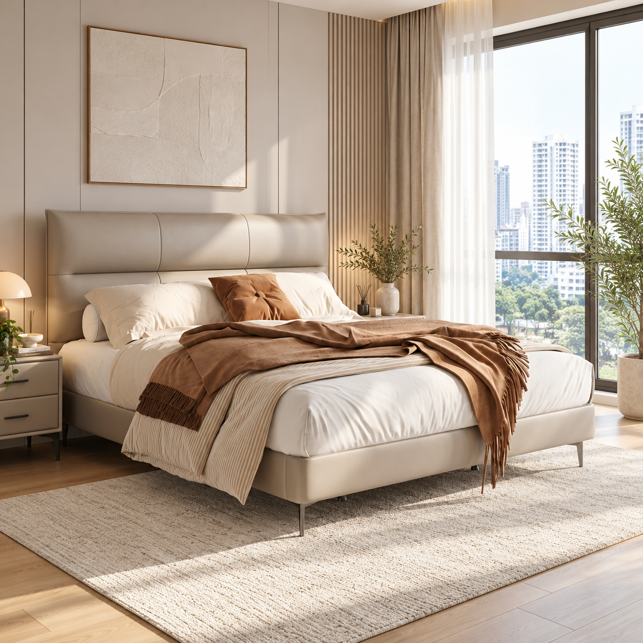 Avrissa Leather Bed Frame