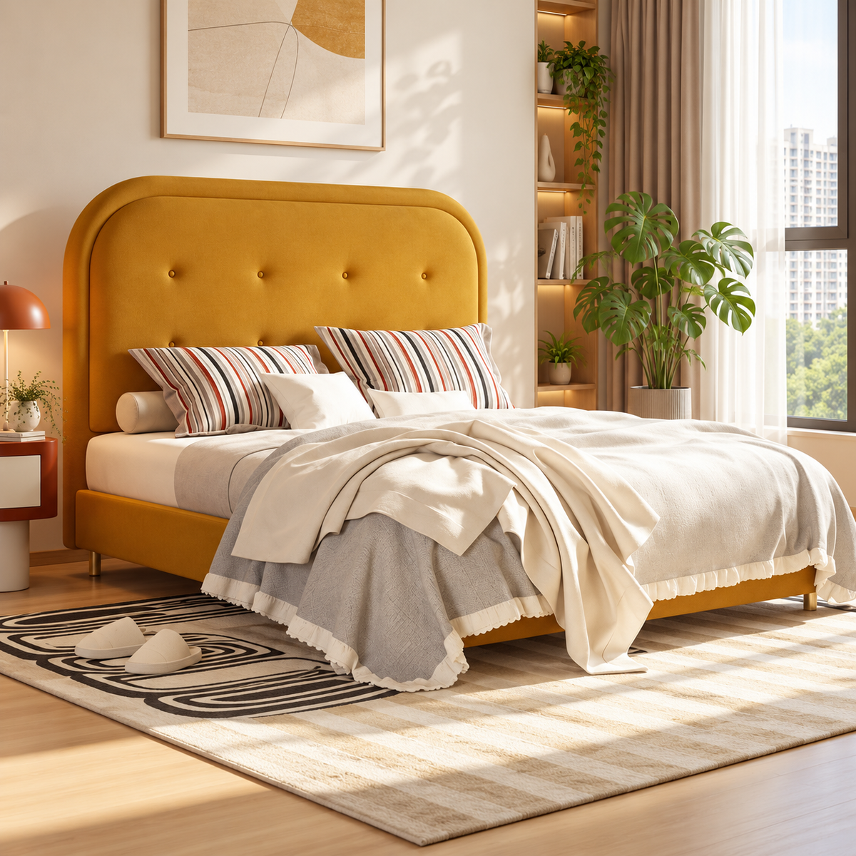 Melvique Faux Leather Bed Frame