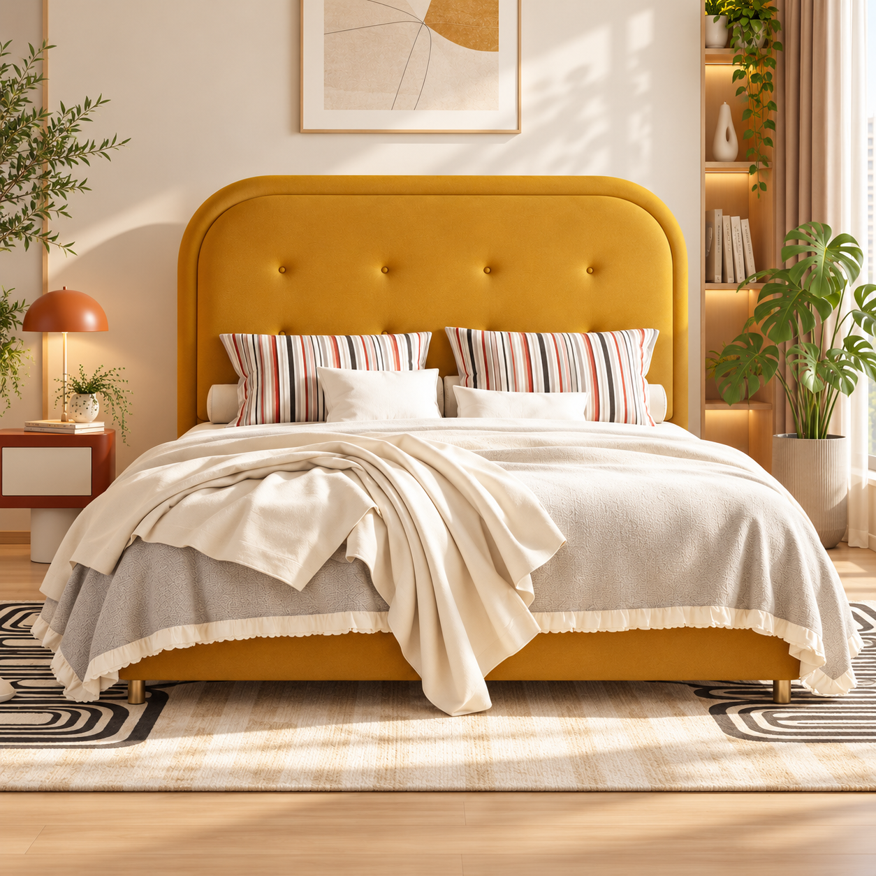 Melvique Faux Leather Bed Frame
