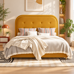 Melvique Faux Leather Bed Frame
