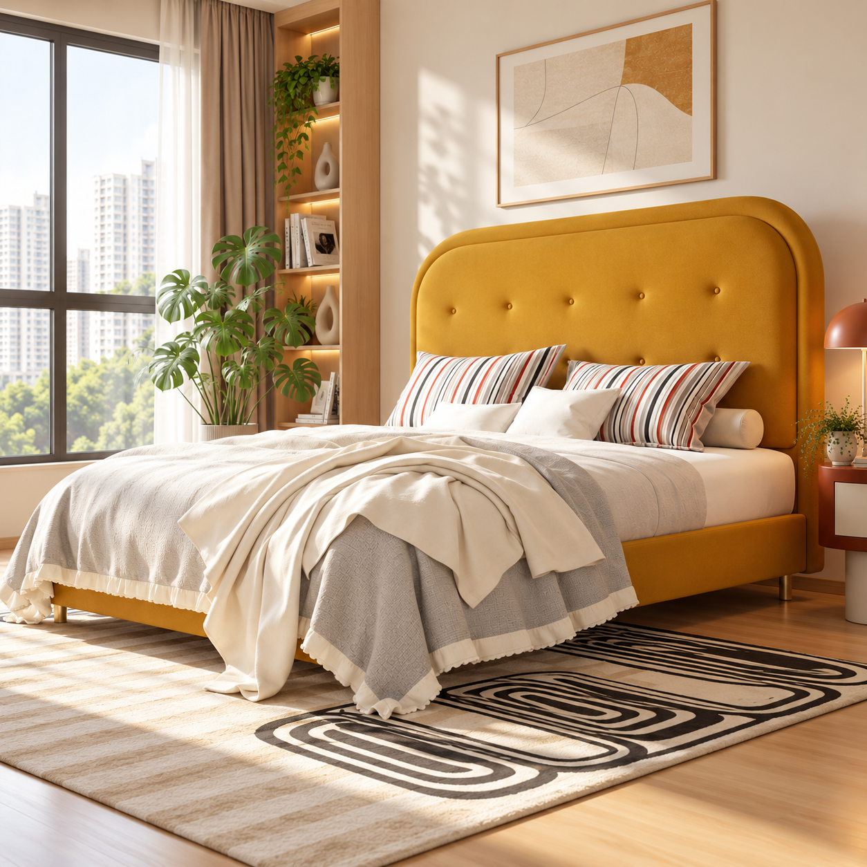 Melvique Faux Leather Bed Frame