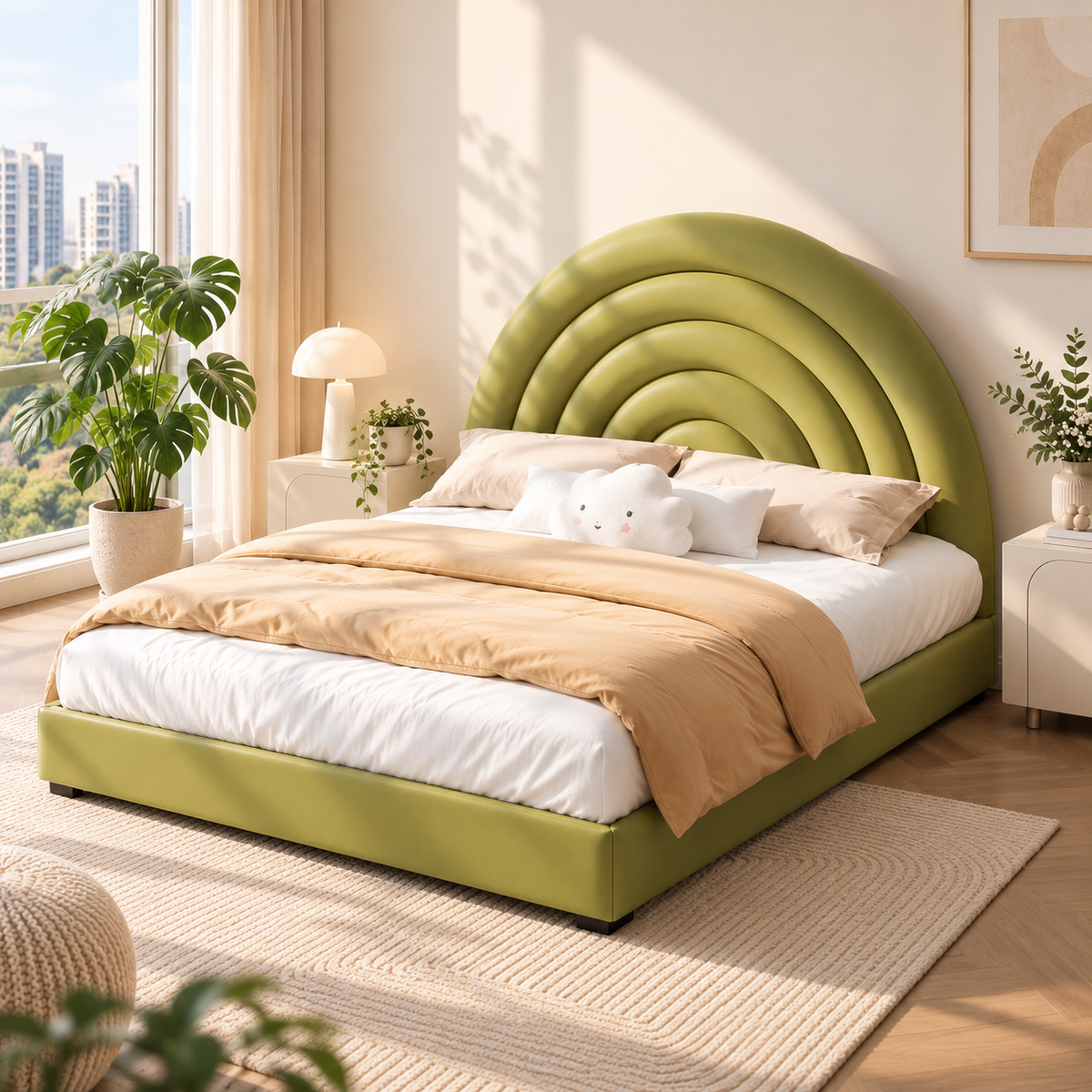 Torzelle Faux Leather Bed Frame (Queen Size)