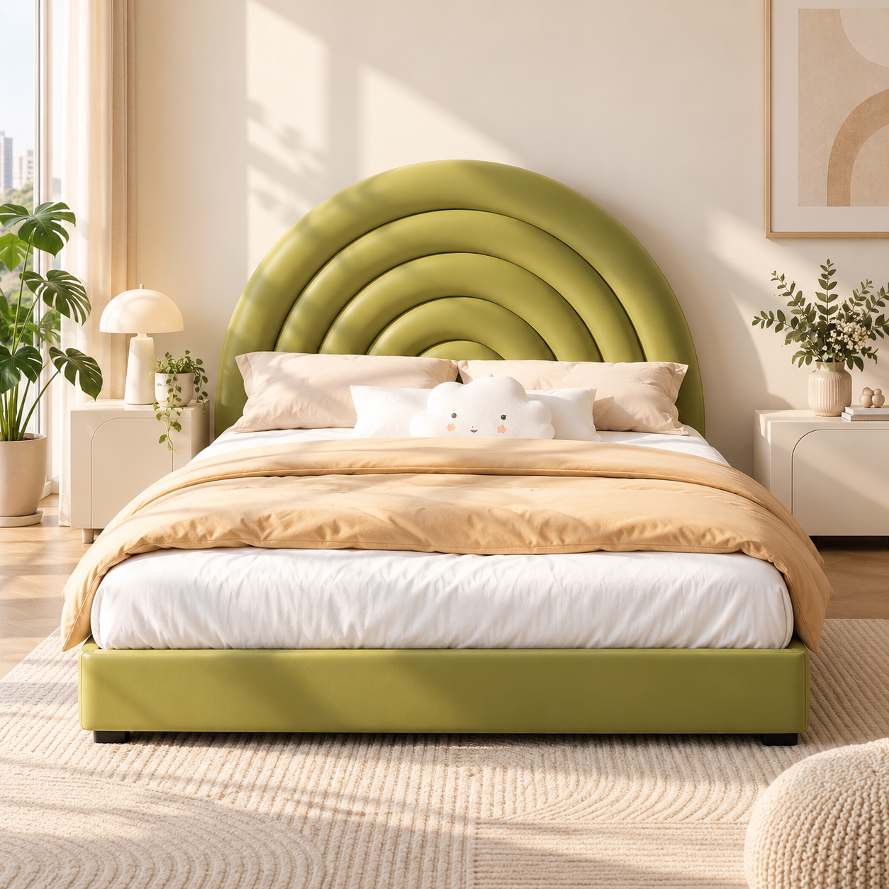 Torzelle Faux Leather Bed Frame (Queen Size)