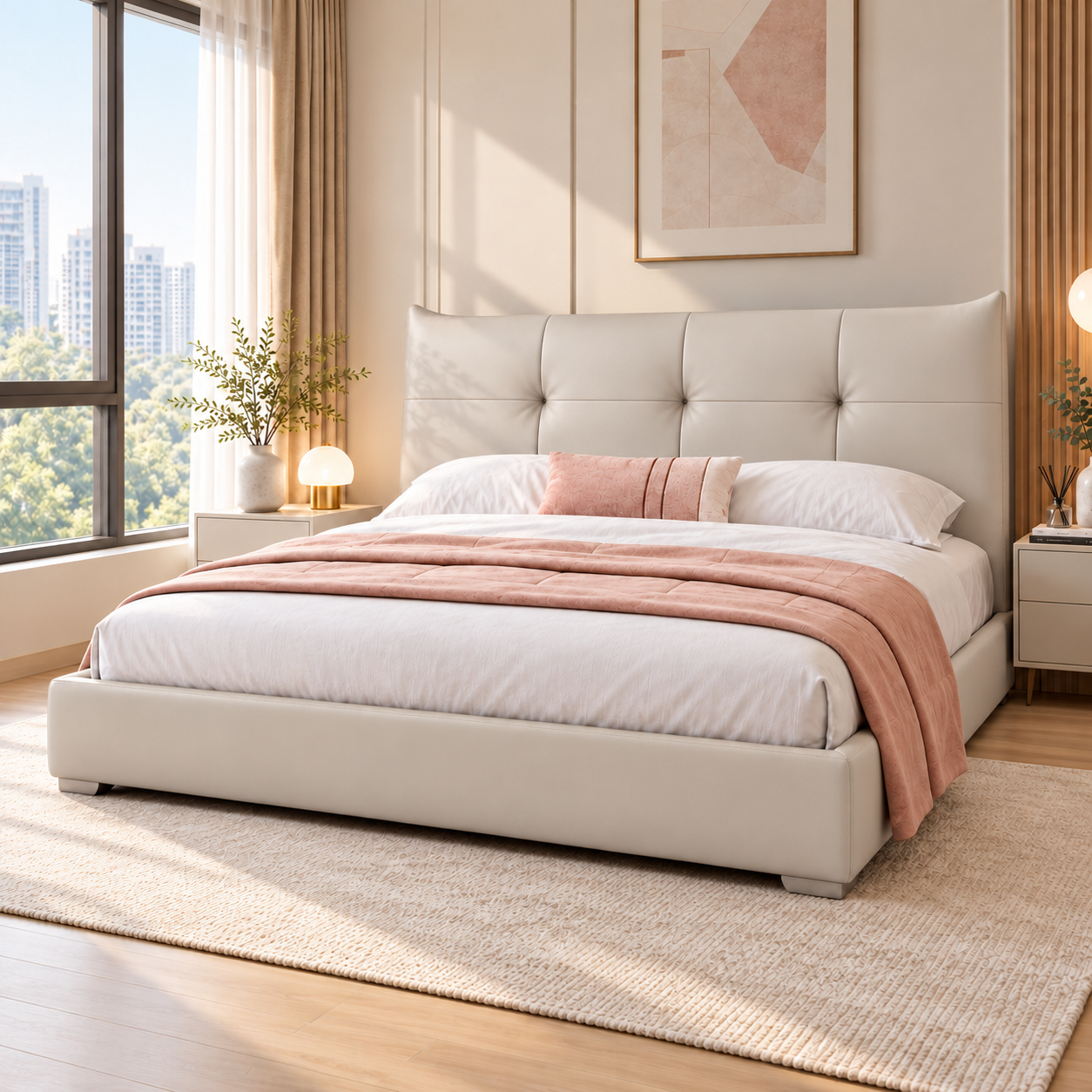 Isvelora Leather Bed Frame