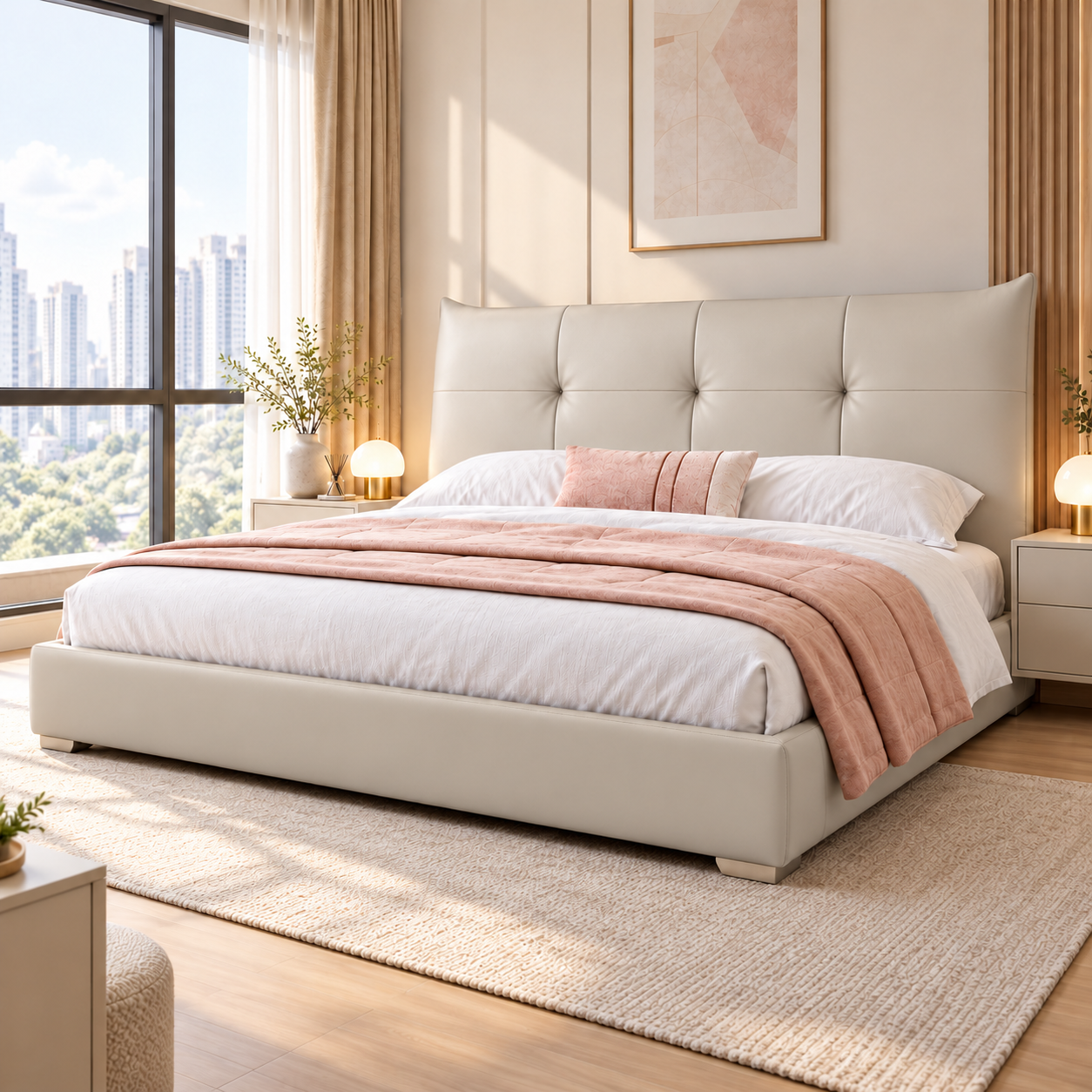 Isvelora Leather Bed Frame