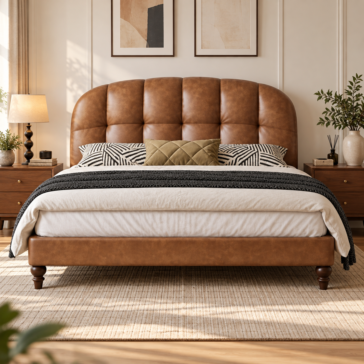 Vesliano Leather Bed Frame