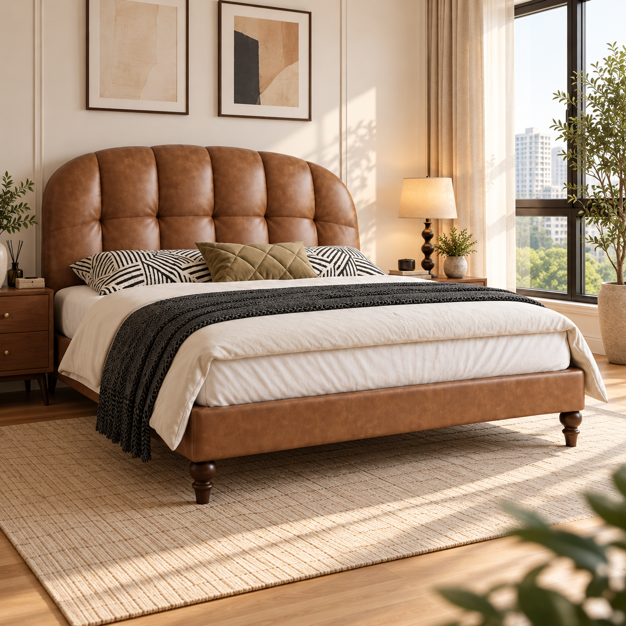 Vesliano Leather Bed Frame