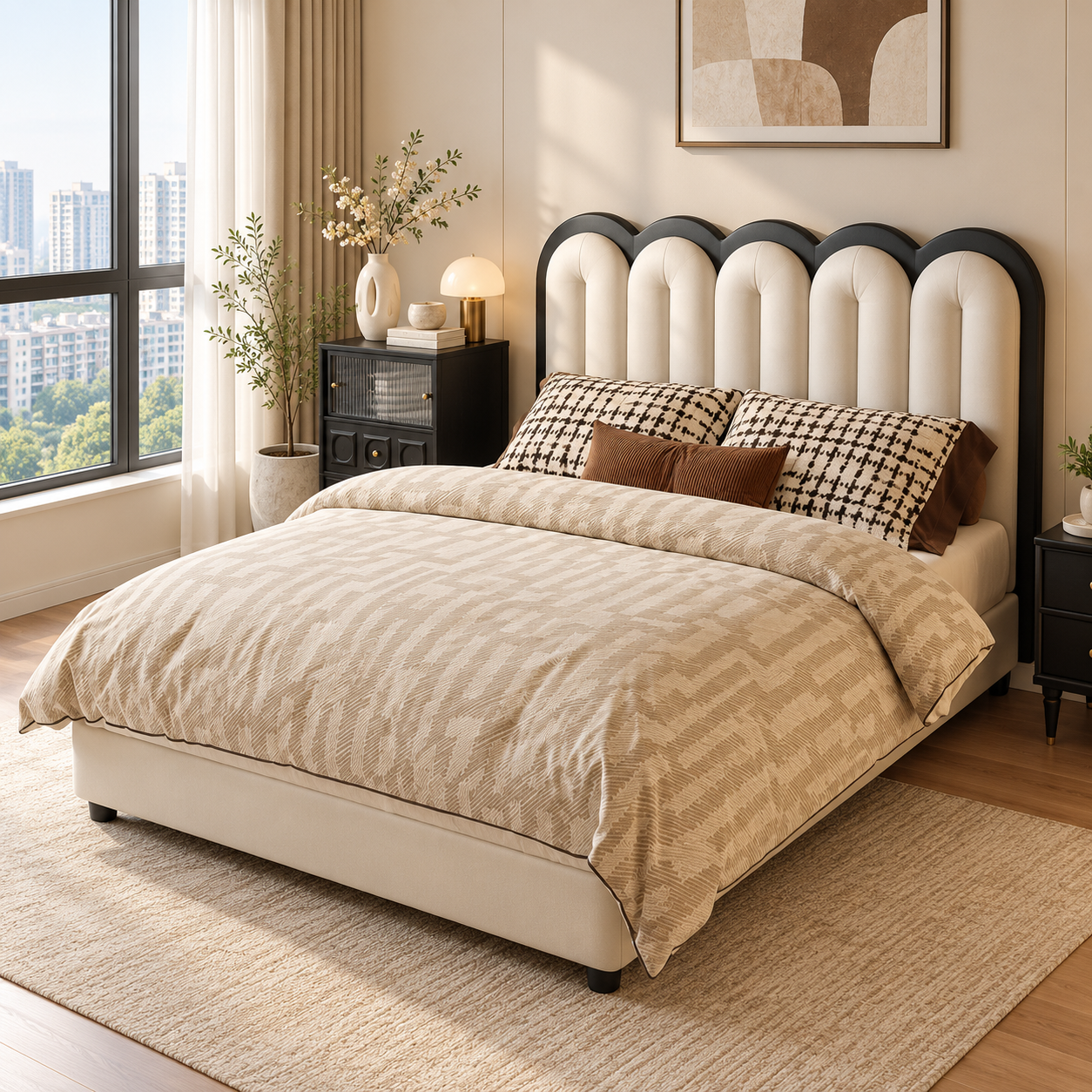 Zalmorie Leather Bed Frame