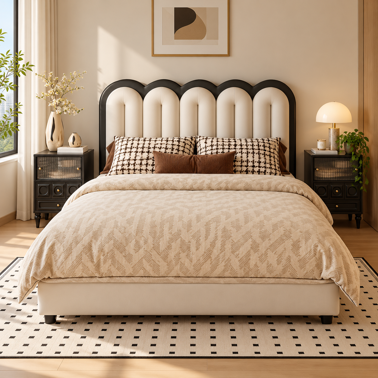 Zalmorie Leather Bed Frame