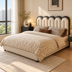 Zalmorie Leather Bed Frame