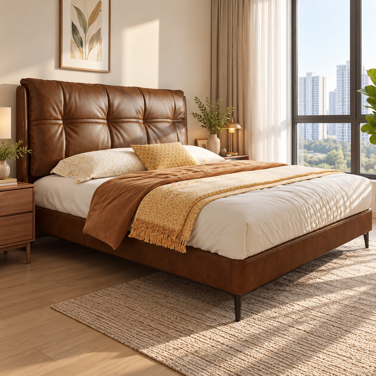Edrivano Leather Bed Frame