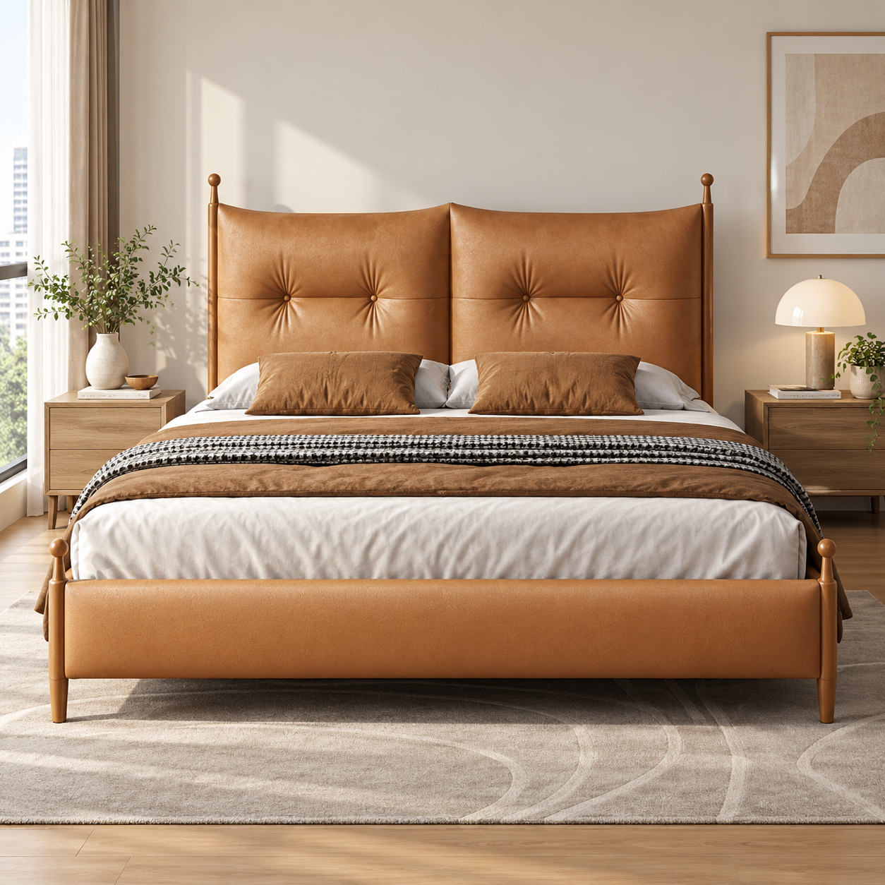Cavonira Leather Bed Frame