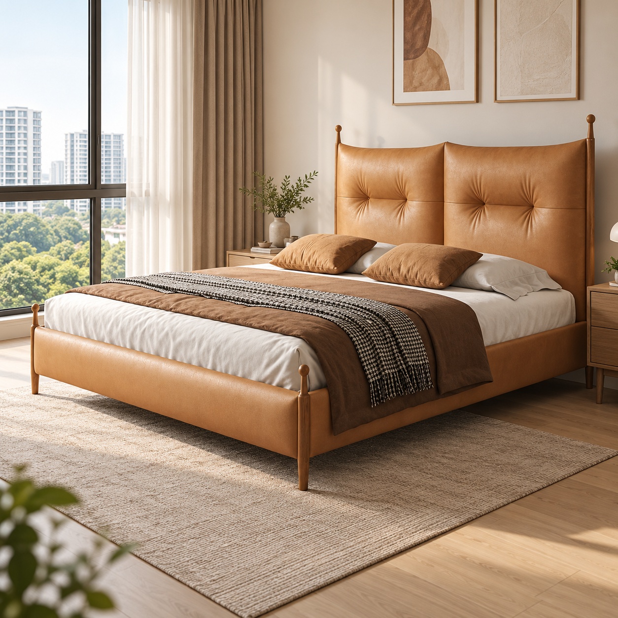 Cavonira Leather Bed Frame