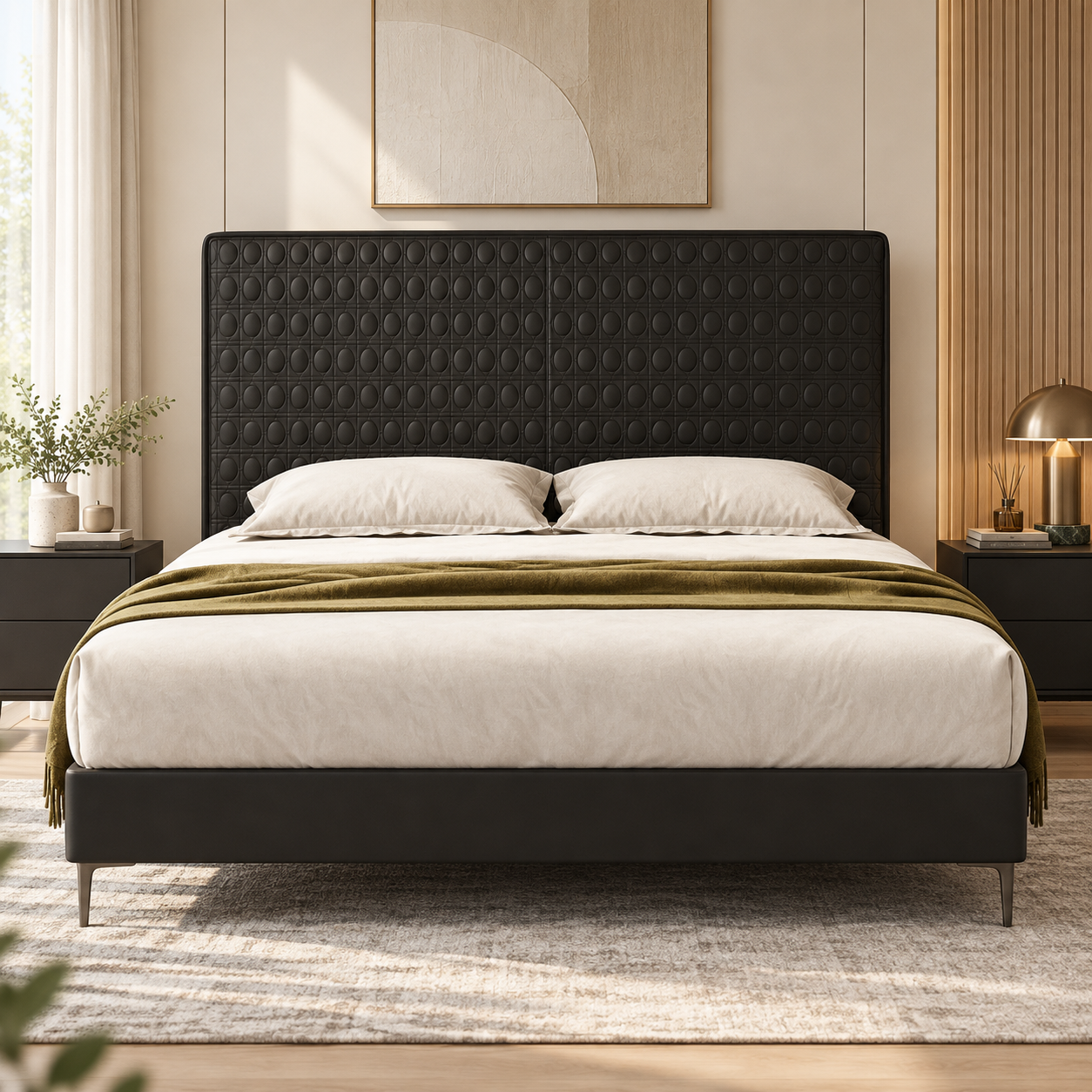 Vensario Leather Bed Frame