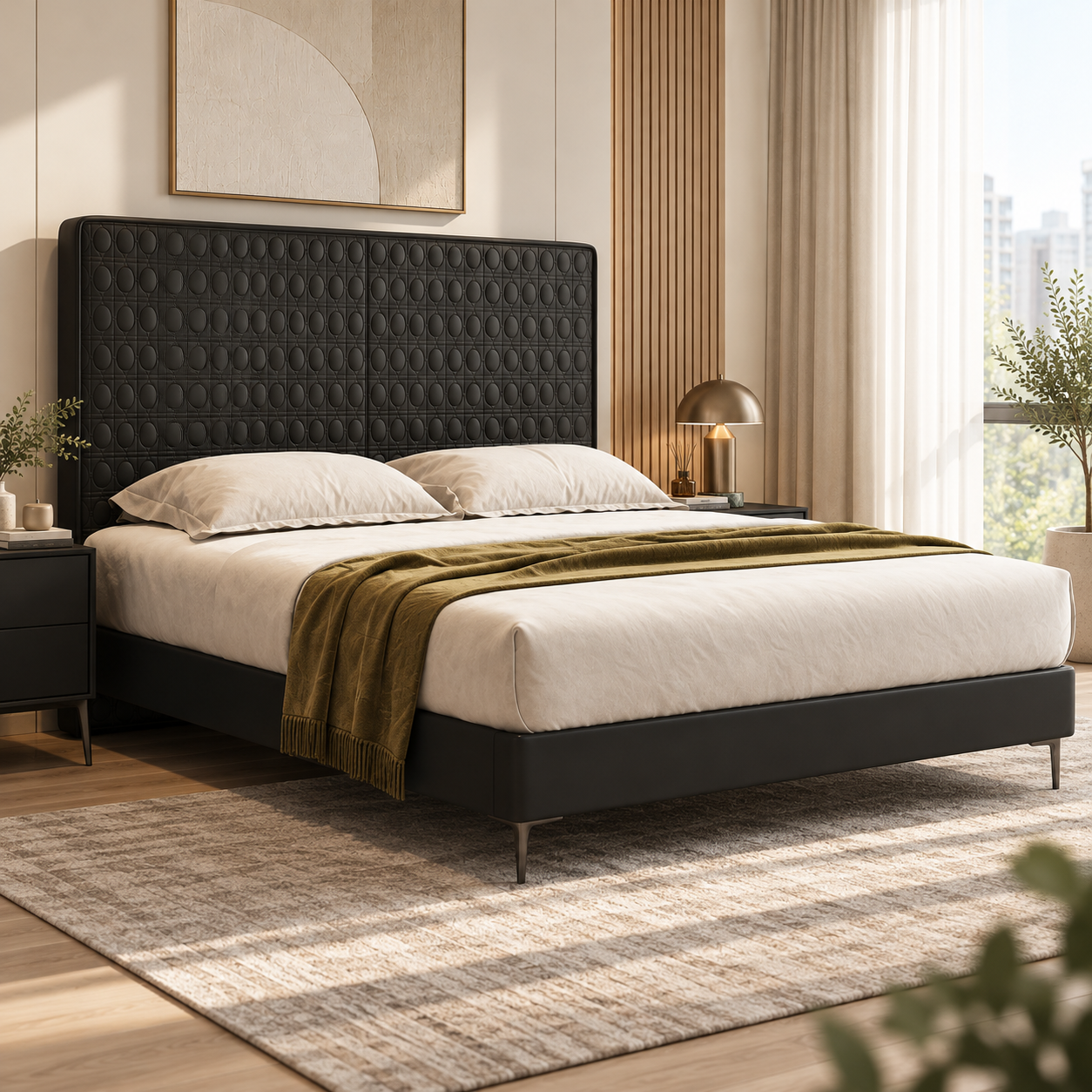 Vensario Leather Bed Frame