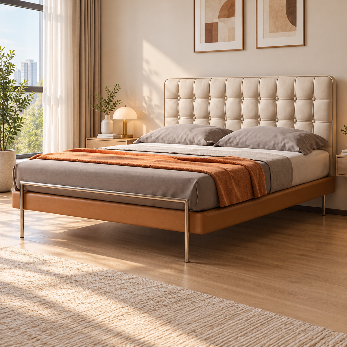 Duvrena Faux Leather Bed Frame