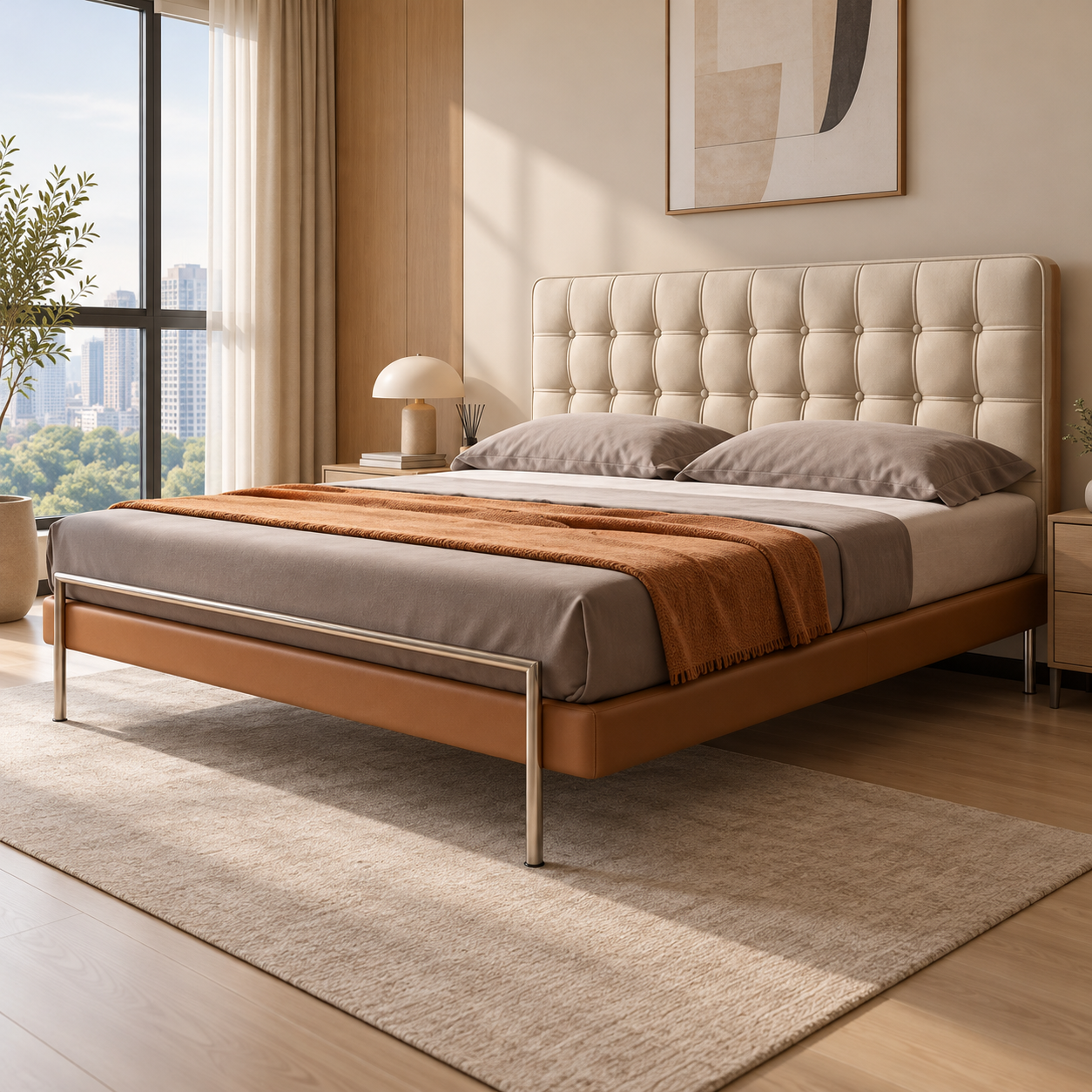 Duvrena Faux Leather Bed Frame