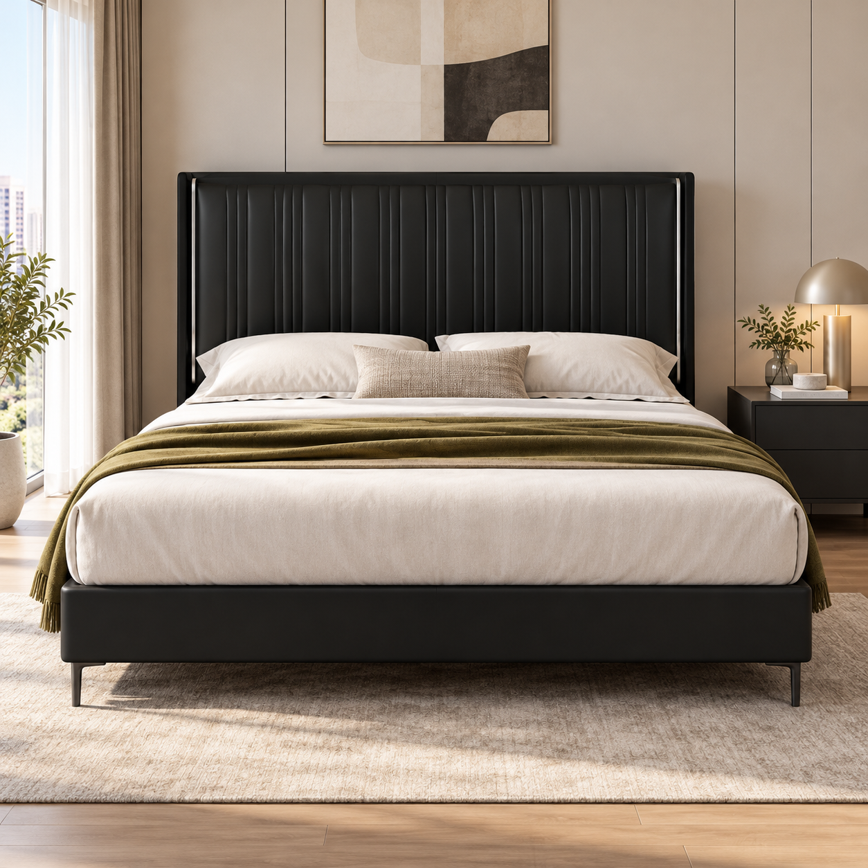 Zorveta Leather Bed Frame