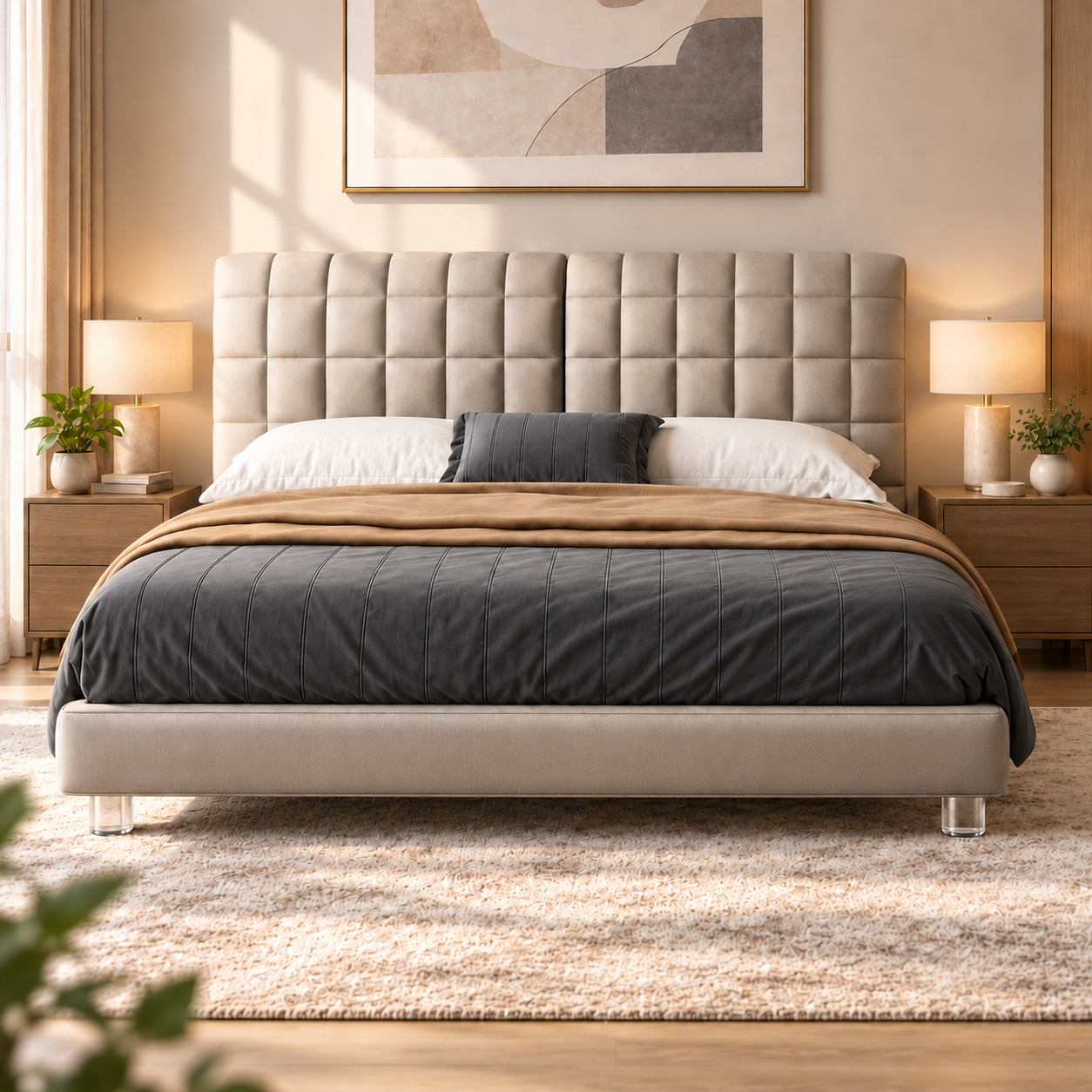 Zevranto Leather Bed Frame