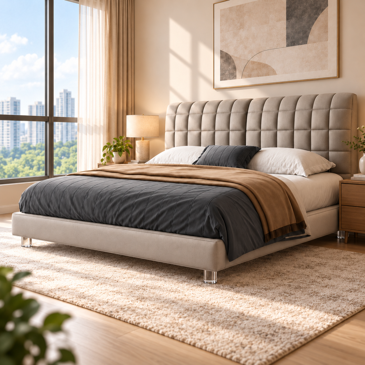 Zevranto Leather Bed Frame