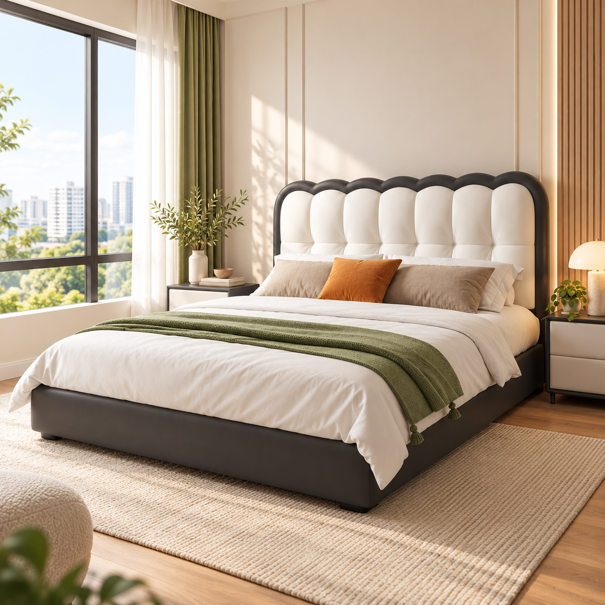 Delmorio Leather Bed Frame