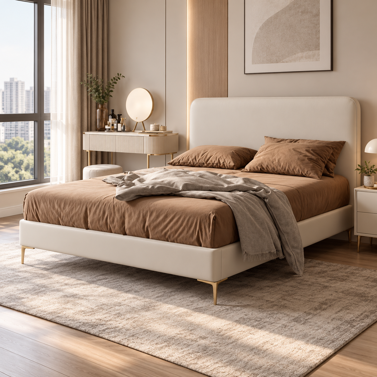 Menvira Leather Bed Frame