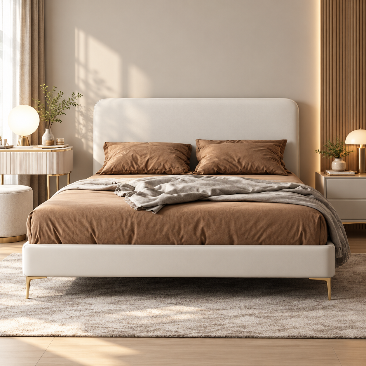 Menvira Leather Bed Frame