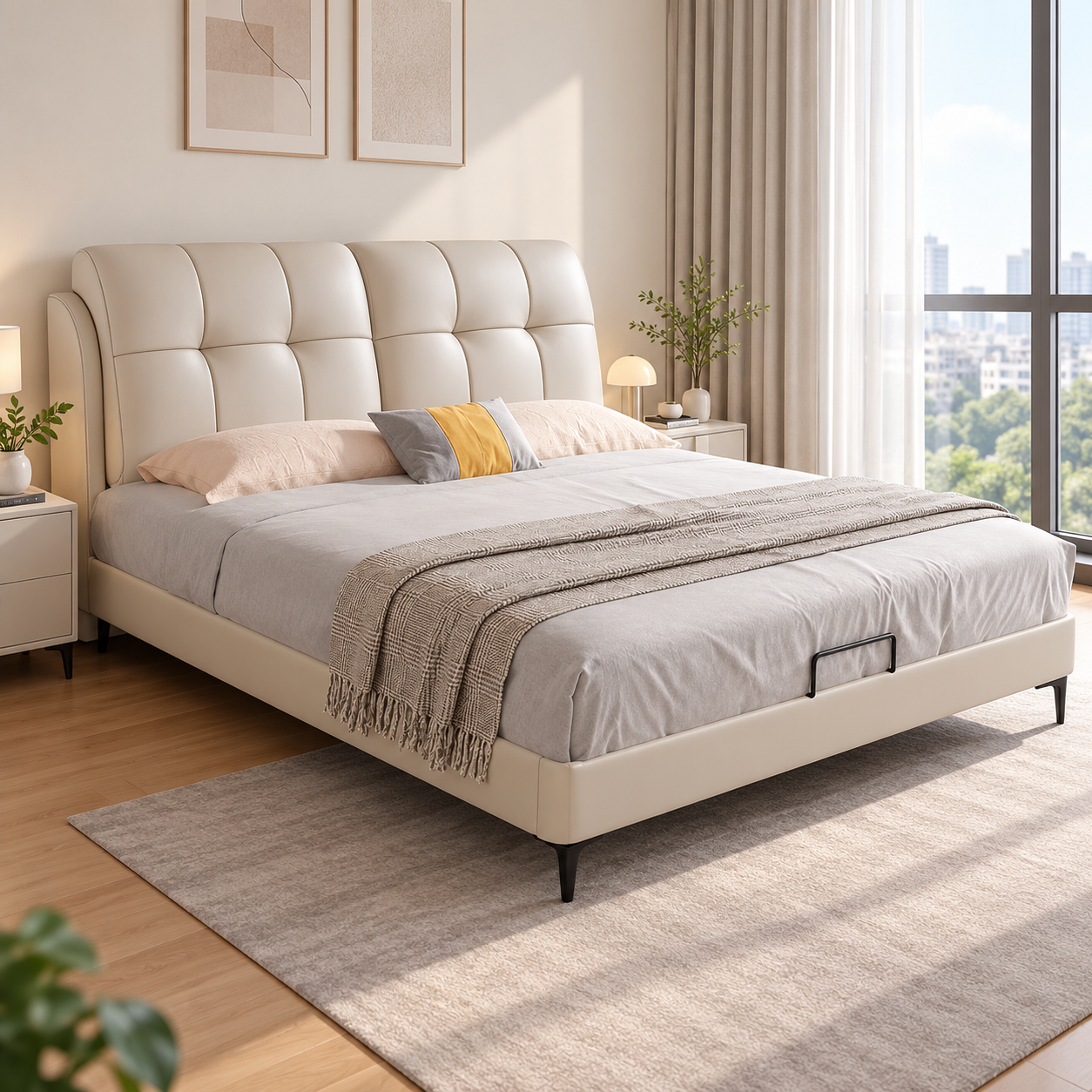 Vordella Leather Bed Frame